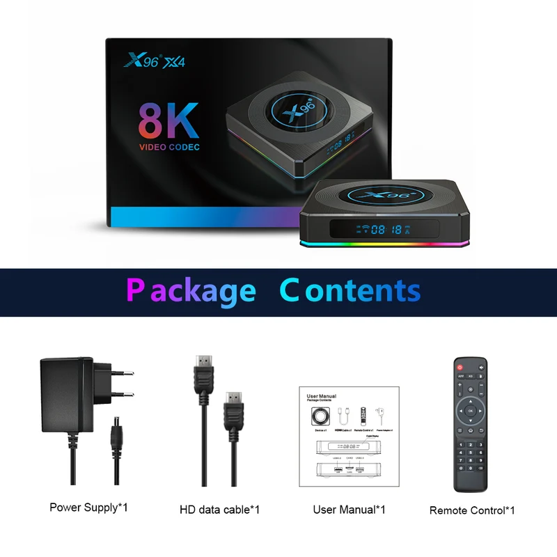 X96 X4 Amlogic S905X4 Quad-Core-TV-Box Digital Signage Player