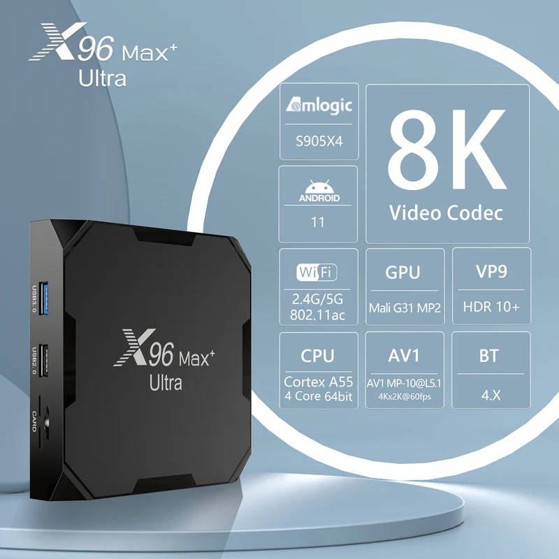 X96 Max+ Ultra Quad Core Amlogic S905X4 TV-Box