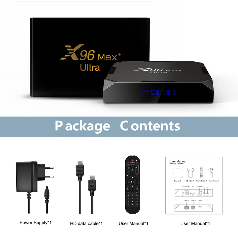 X96 Max+ Ultra Quad Core Amlogic S905X4 TV-Box
