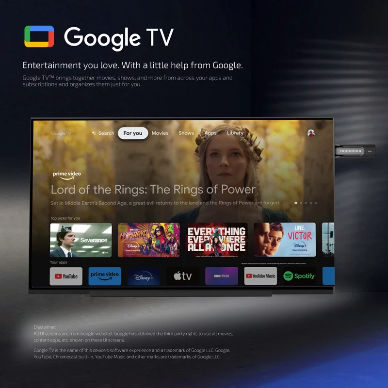 4K Google TV Stick Netflix & Google-zertifizierter TV-Dongle Amlogic S905Y4 TV-Stick