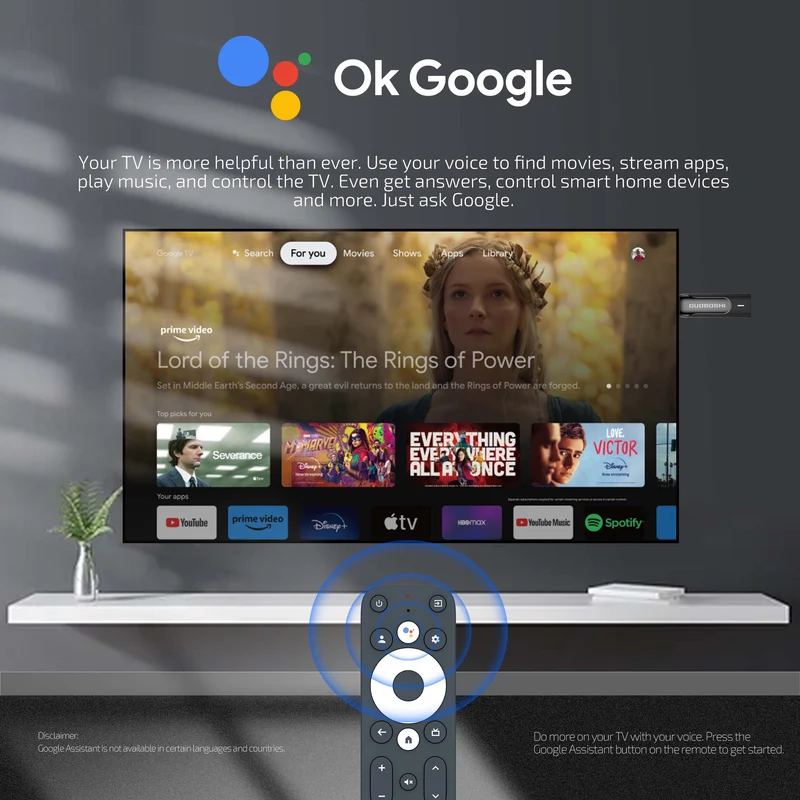 4K Google TV Stick Netflix & Google-zertifizierter TV-Dongle Amlogic S905Y4 TV-Stick