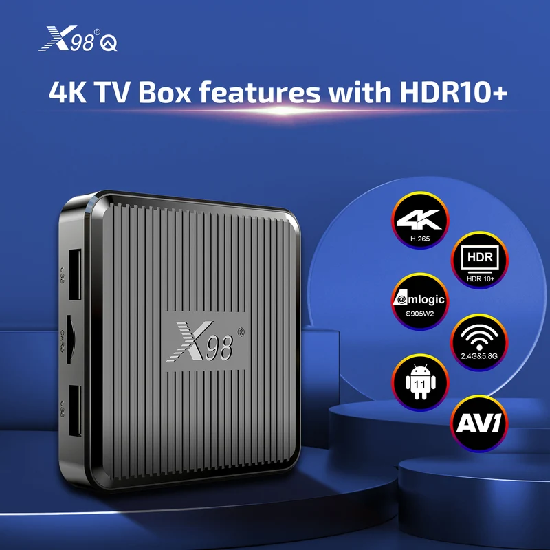 X98Q Amlogic S905W2 Quad Core 4K Doppel-WiFi-Android-TV-Box-Digital Signage-Player