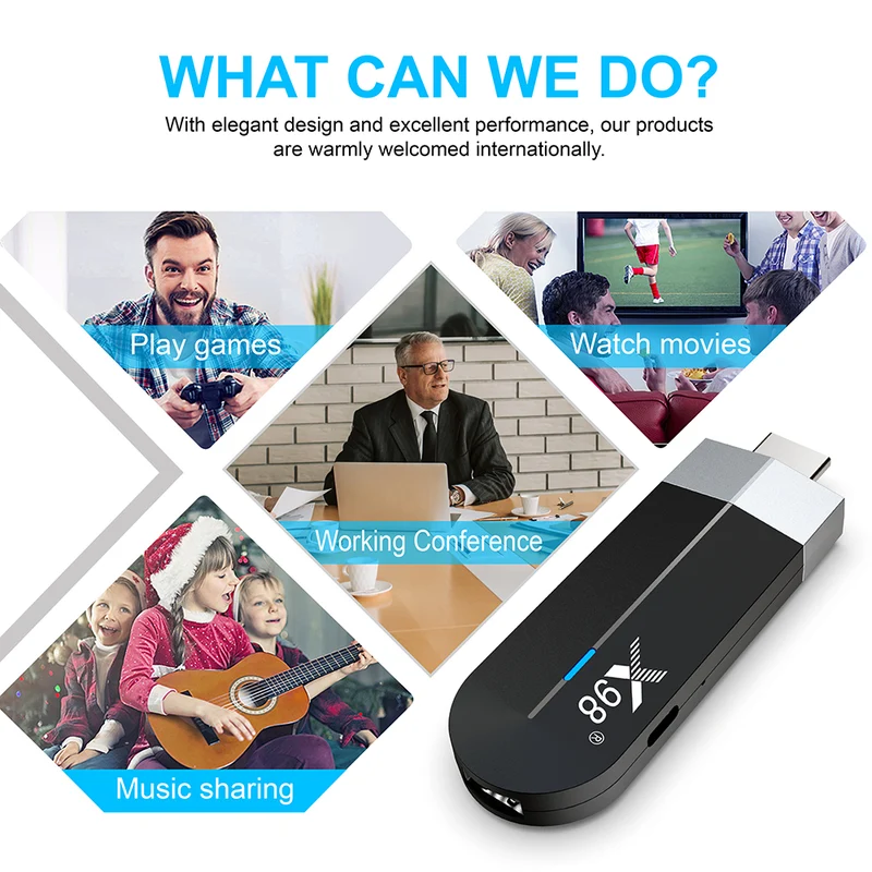X98 S500 4K Android 11 TV-Stick Amlogic S905Y4 Quad-Core-TV-Dongle