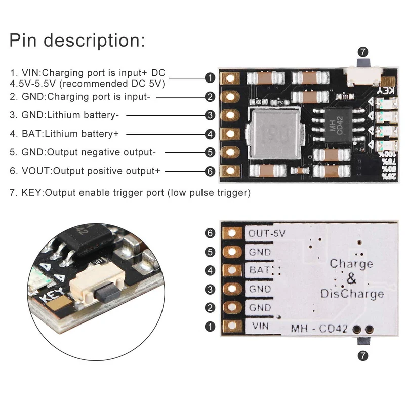 Akku-Ladeplatine integriertes Modul DIY PCB Board 5V (6 Stück)