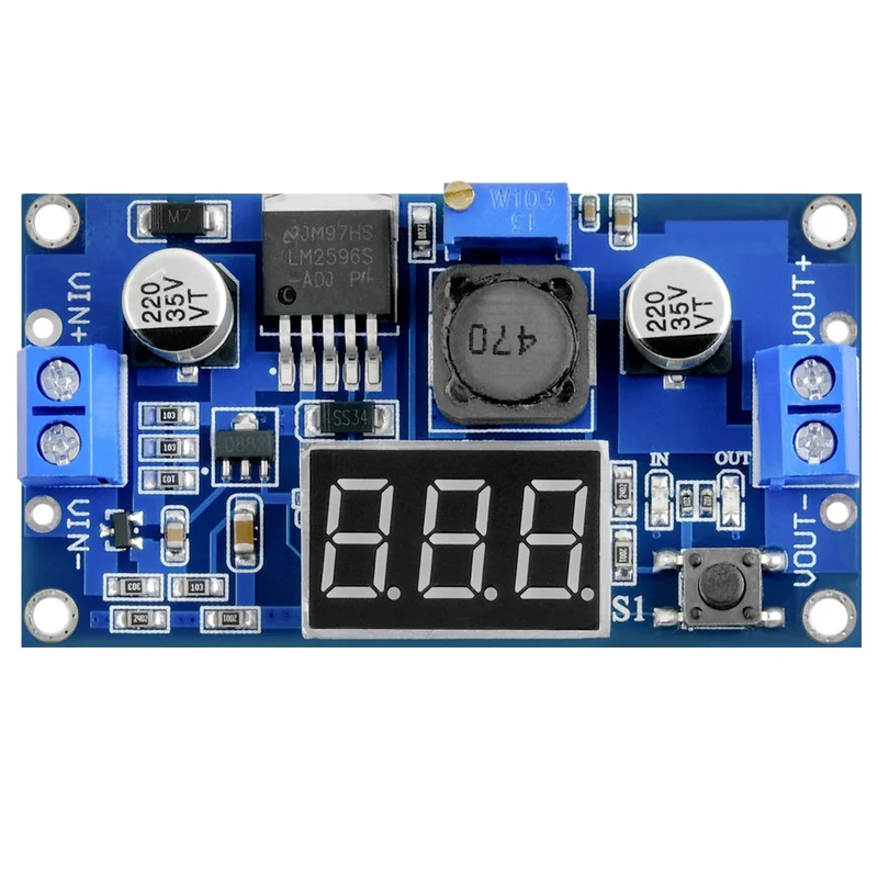 LM2596S Step-down DC-DC Buck Converter mit 3-stelliger Digitalanzeige