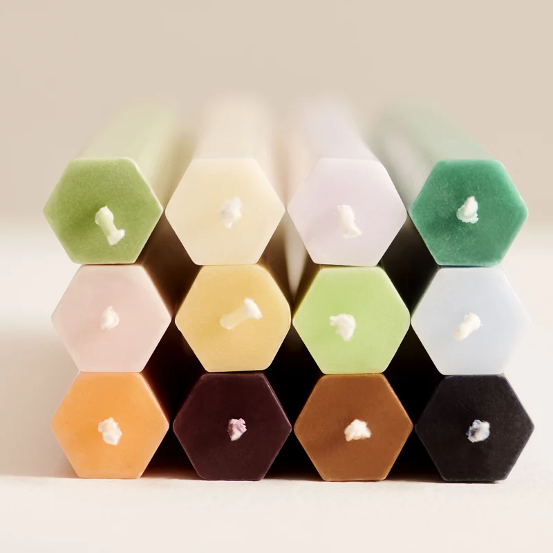 Hay Hexagon Candle - Set of 4