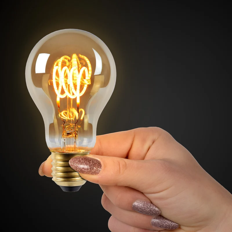 Lucide LED Filament Bulb E27 A60 Amber - 380lm 2200K - Dimmable