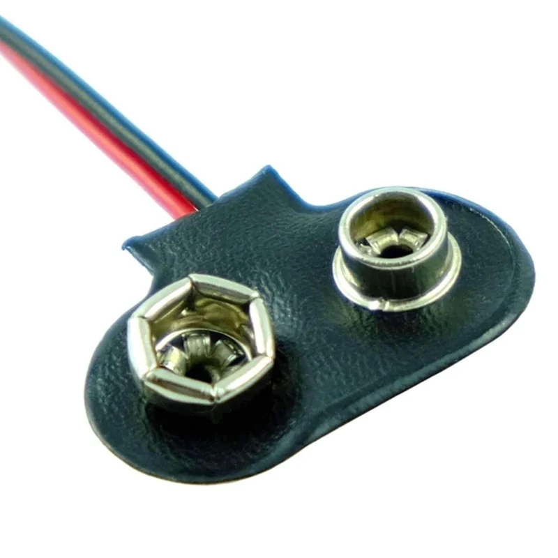 Batterieclip 9-Volt I-Typ Clip Snap mit 15cm Anschlusskabel für 9V Block Batterie Akku