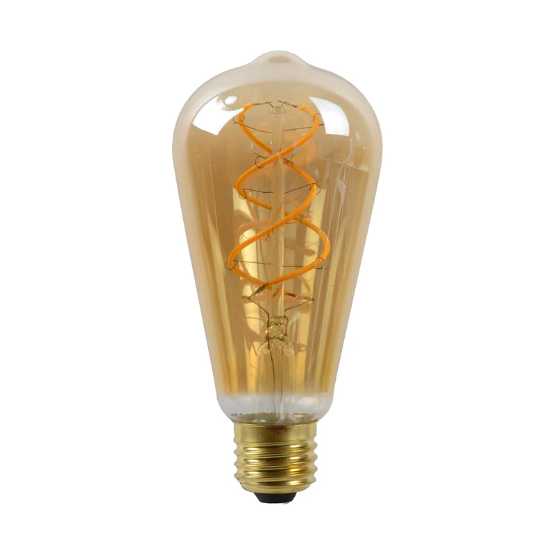 Lucide LED Filament Bulb E27 ST64 Amber Twilight Sensor - 300lm 2200K - Not Dimmable