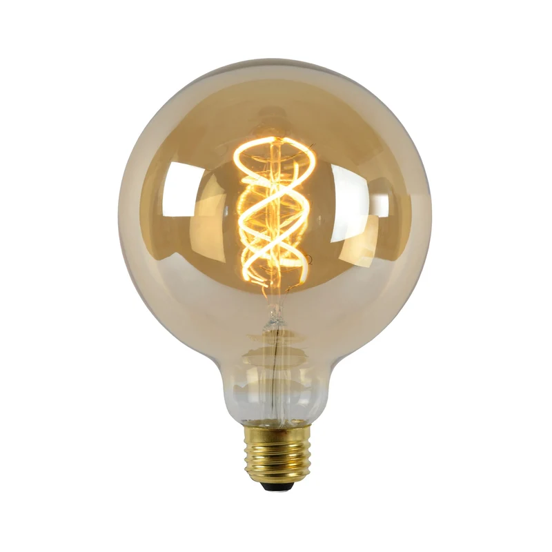 Lucide LED Filament Bulb E27 G125 Amber - 380lm 2200K - Dimmable