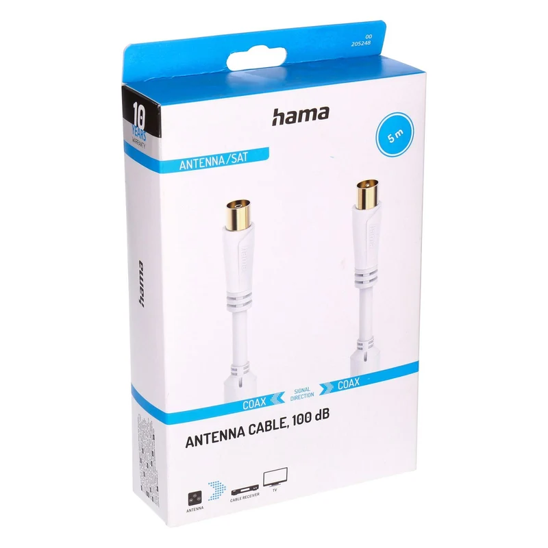 Hama 00205248 Koaxialkabel 5 m Koaxial Weiß