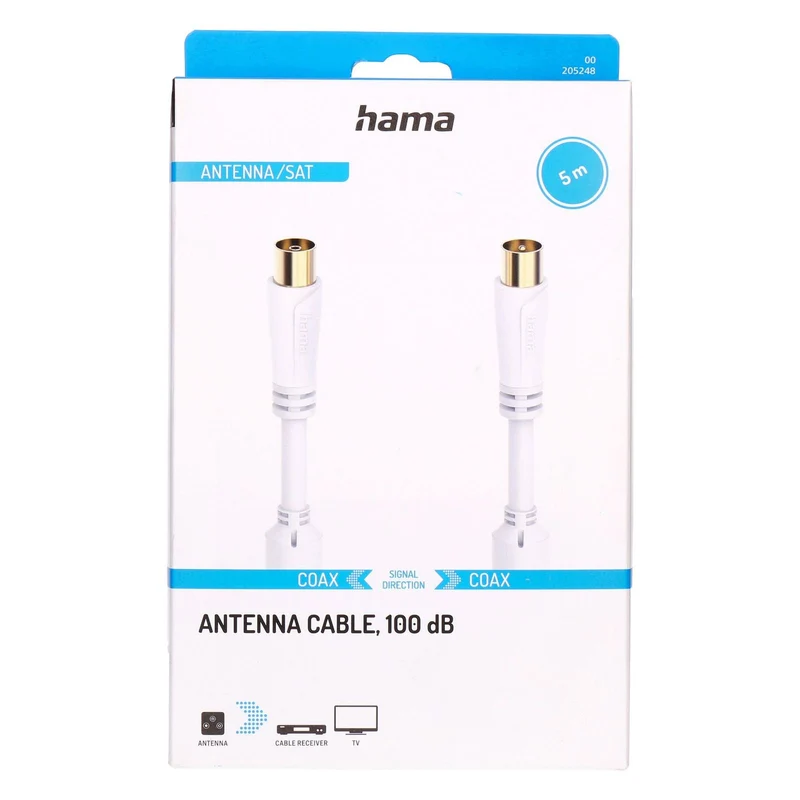 Hama 00205248 Koaxialkabel 5 m Koaxial Weiß