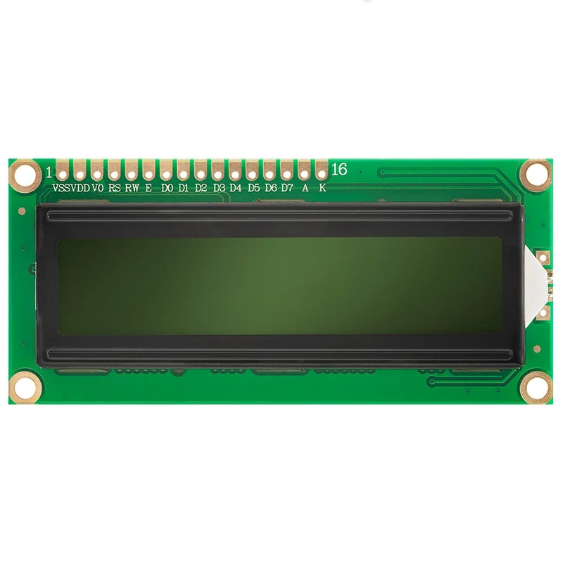 HD44780 1602 LCD Modul Display 2x16 Zeichen (mit grünem Hintergrund) kompatibel mit Arduino und Raspberry Pi