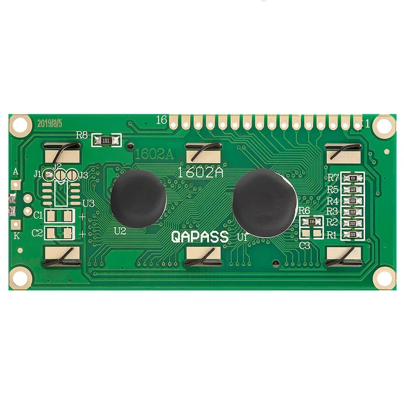 HD44780 1602 LCD Modul Display 2x16 Zeichen (mit grünem Hintergrund) kompatibel mit Arduino und Raspberry Pi