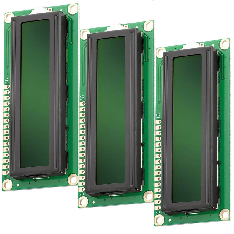 HD44780 1602 LCD Modul Display 2x16 Zeichen (mit grünem Hintergrund) kompatibel mit Arduino und Raspberry Pi