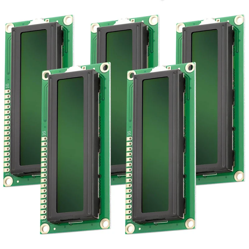 HD44780 1602 LCD Modul Display 2x16 Zeichen (mit grünem Hintergrund) kompatibel mit Arduino und Raspberry Pi