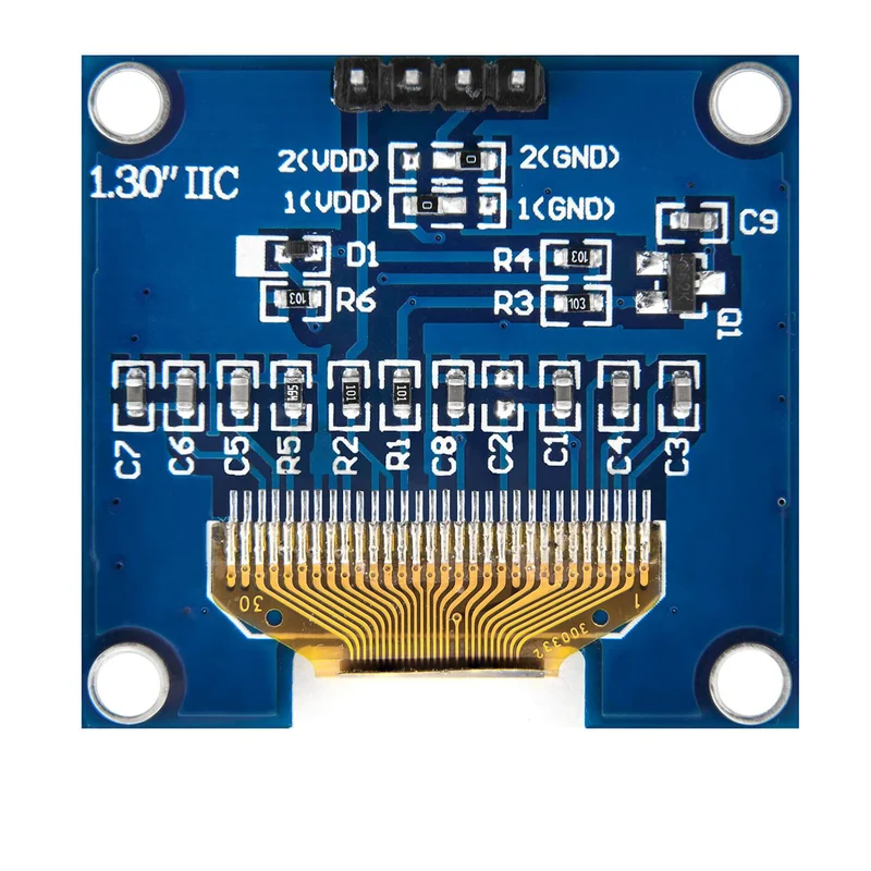 1,3 Zoll OLED I2C 128 x 64 Pixel Display kompatibel mit Arduino und Raspberry Pi