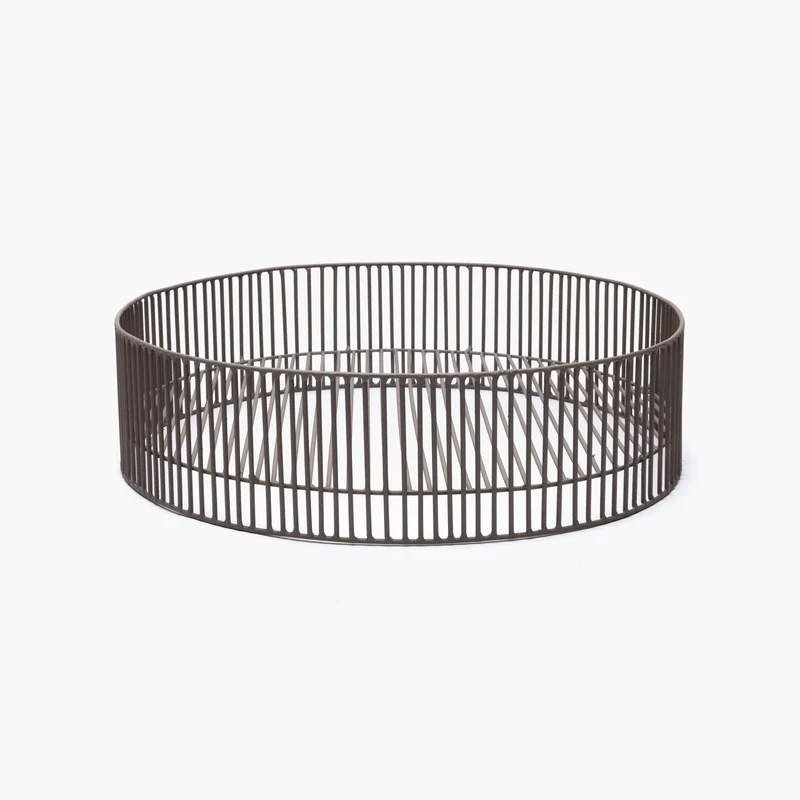 Serax Basket Turn Grey Metal Sculptures