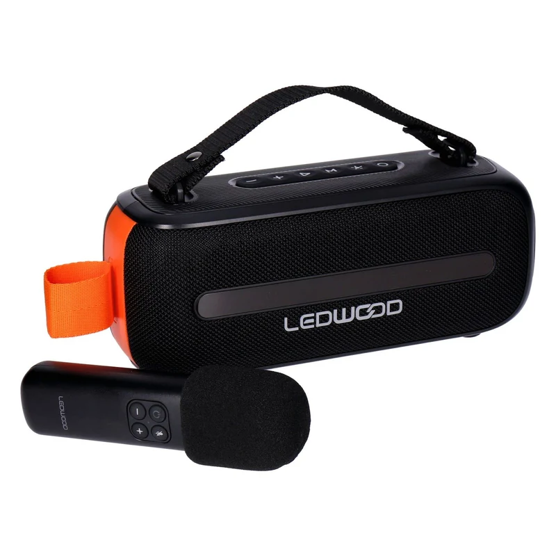 Ledwood ACCESS130 tragbarer Bluetooth Lautsprecher für Karaoke mit drahtlosem Mikrofon