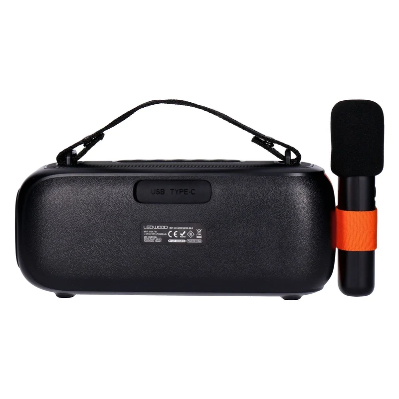 Ledwood ACCESS130 tragbarer Bluetooth Lautsprecher für Karaoke mit drahtlosem Mikrofon