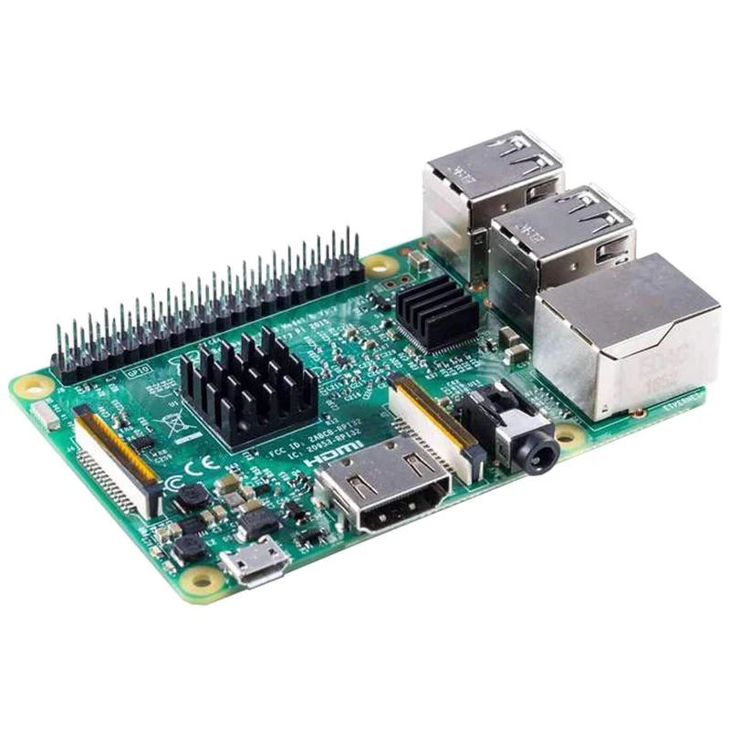 2er Set schwarze Alu Kühlkörper passiv für Raspberry Pi 3 mit wärmeleitender Spezialklebefolie