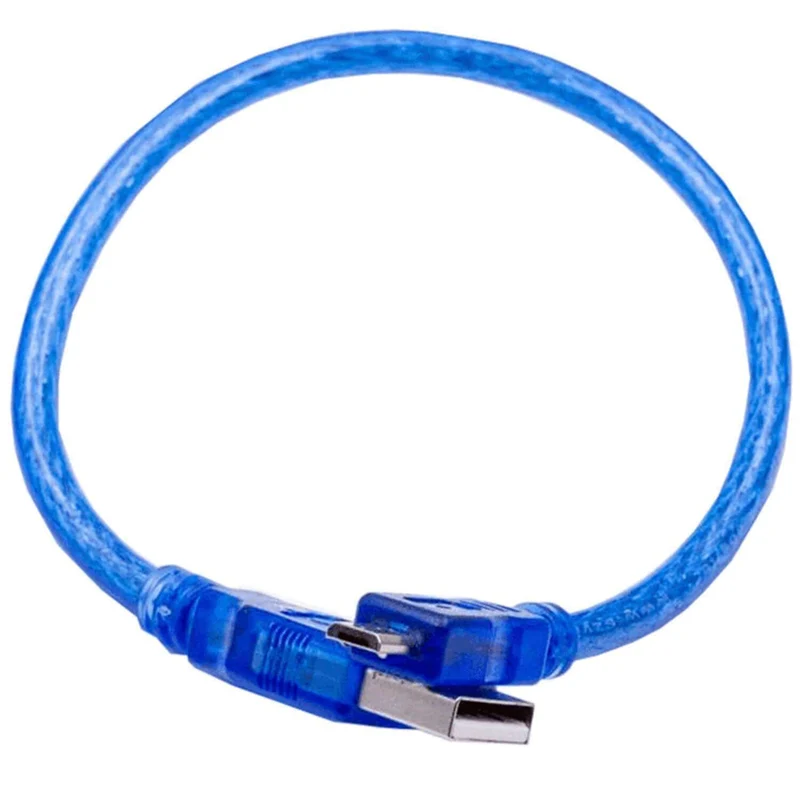 Blaues USB Kabel für USB A auf USB Micro B, mit USB 2.0
