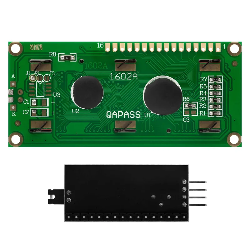 HD44780 1602 LCD Modul Display Bundle mit I2C Schnittstelle 2x16 Zeichen kompatibel mit Arduino und Raspberry Pi