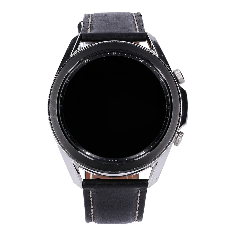 Samsung Galaxy Watch 3 R840 45mm Mystic Silver Lederarmband Schwarz