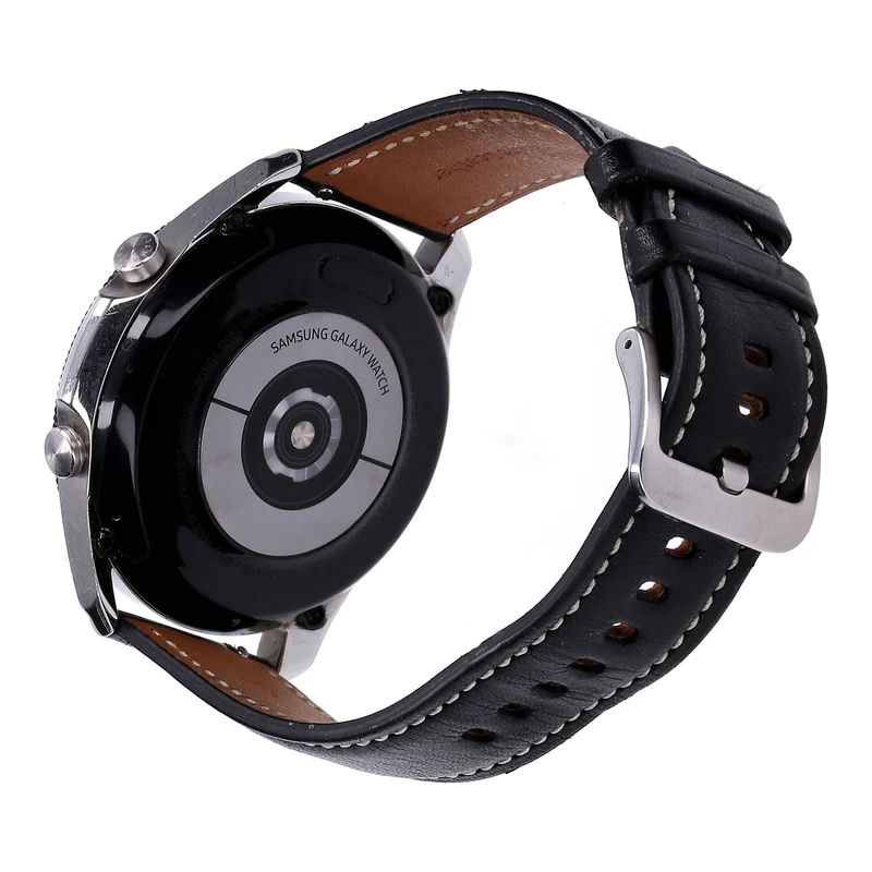 Samsung Galaxy Watch 3 R840 45mm Mystic Silver Lederarmband Schwarz