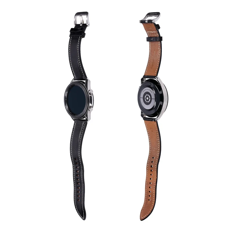 Samsung Galaxy Watch 3 R840 45mm Mystic Silver Lederarmband Schwarz