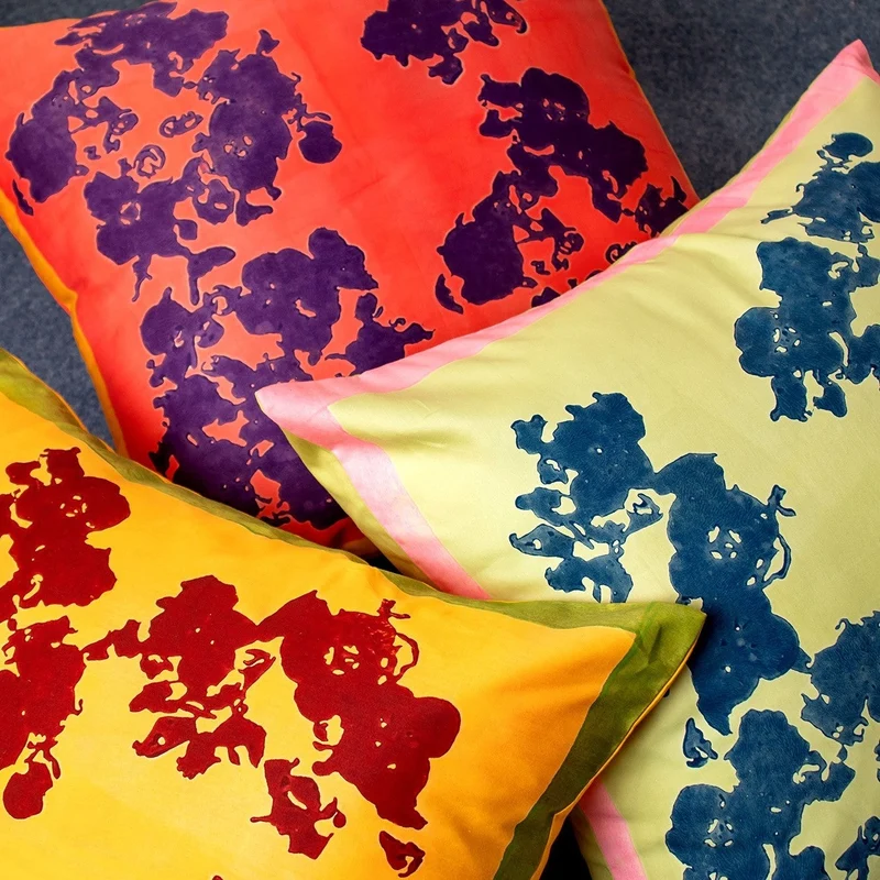 Stories of Italy Coral & Purple Cushion