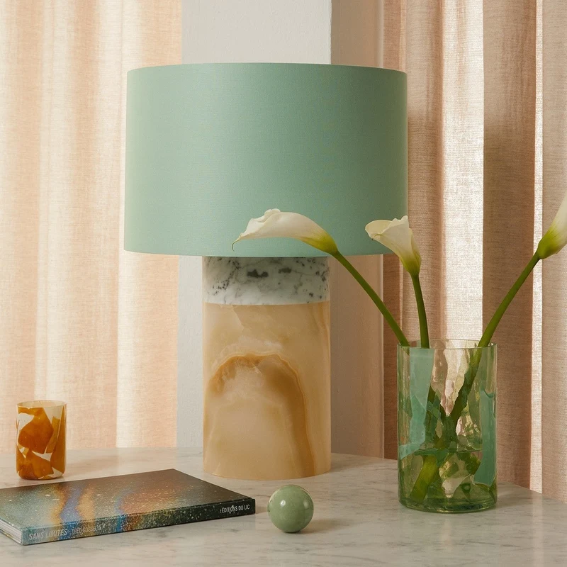 Stories of Italy Marble & Onyx Pillar Lamp