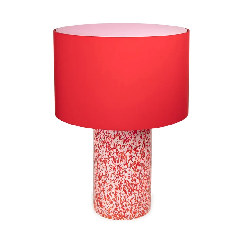 Stories of Italy Red & Ivory Pillar Lamp