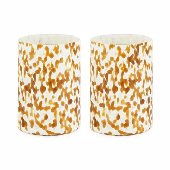 Stories of Italy Ivory & Amber Tumblers