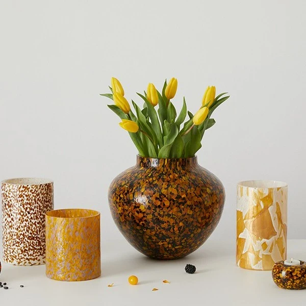 Stories of Italy Ivory & Amber Tall Vase