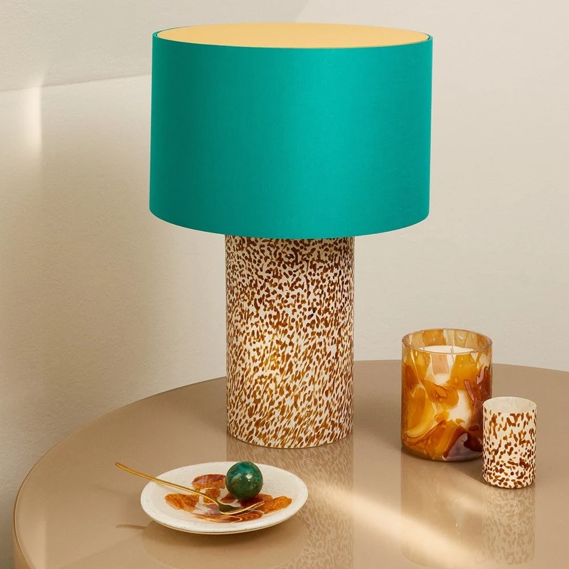 Stories of Italy Ivory & Amber Pillar Lamp