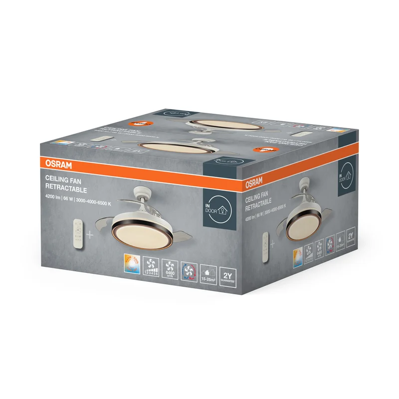 OSRAM LED Deckenventilator Retractable 66W White 3000K-6500K