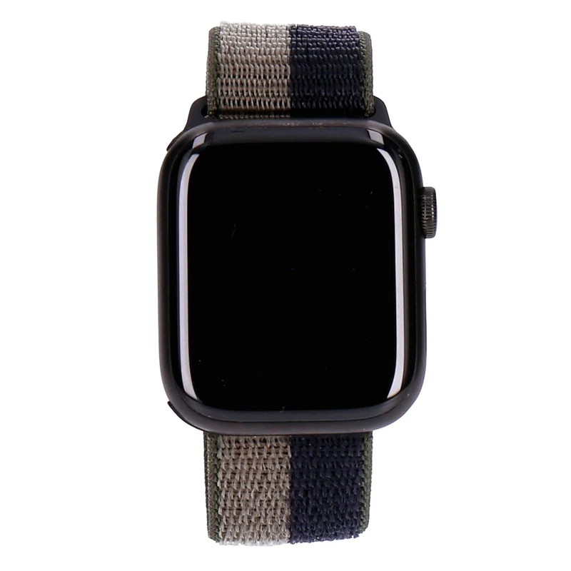 Apple Watch Series 7 45mm GPS + 4G Titan Schwarz Titangehäuse mit Sport Loop Tornado/Grau