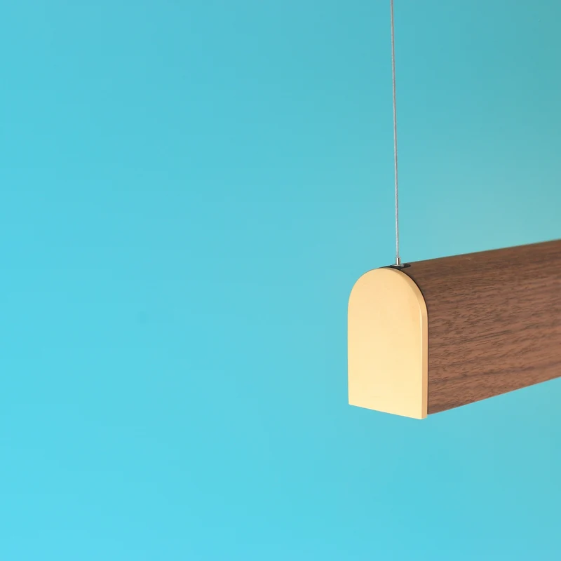 Tunto Curve - 1720 mm - Oak / Gold Pendant