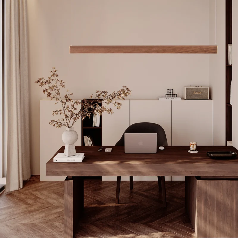 Tunto Curve - 1440 mm - Walnut / Gold Pendant
