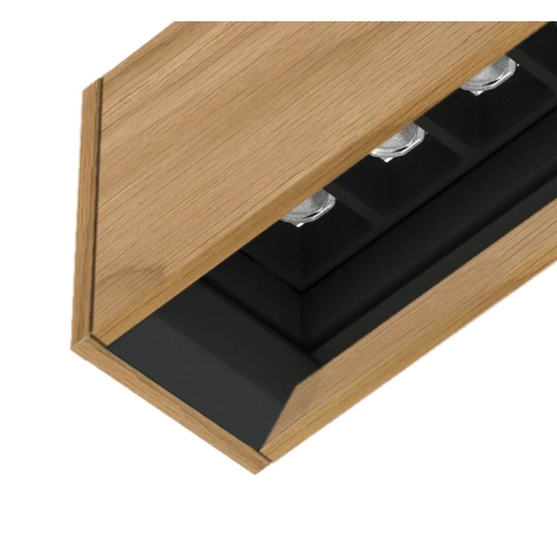 Tunto Curve - 1440 mm - Oak / Gold Pendant