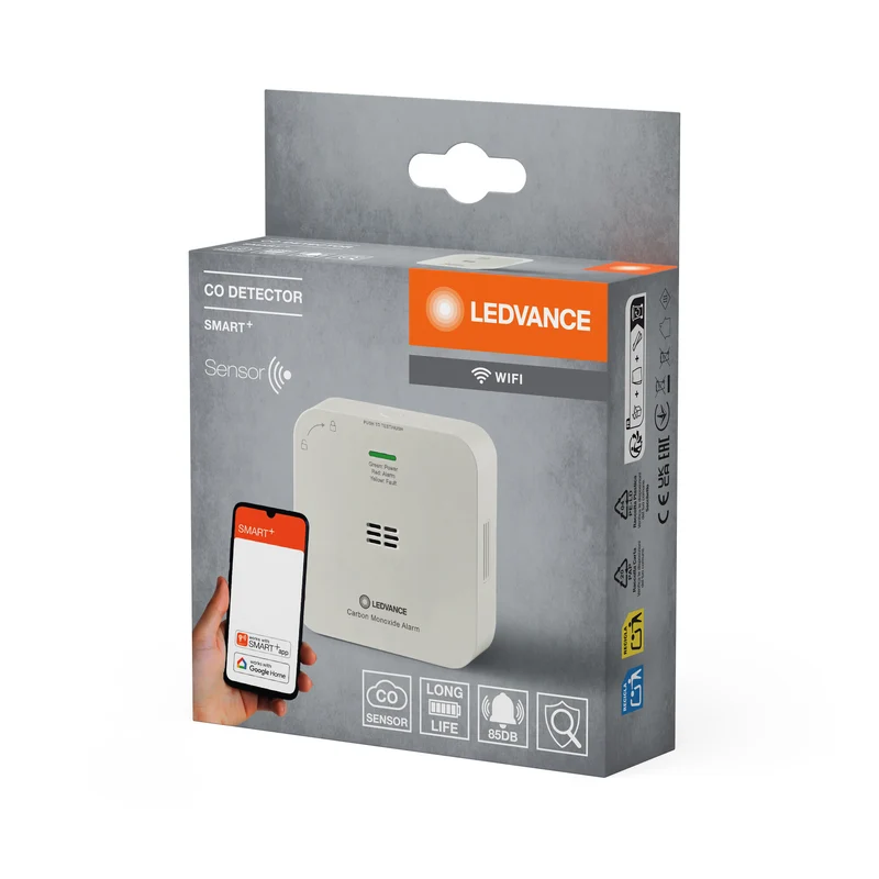 LEDVANCE Wifi SMART+ Kohlenmonoxid CO Detektor, Weiß