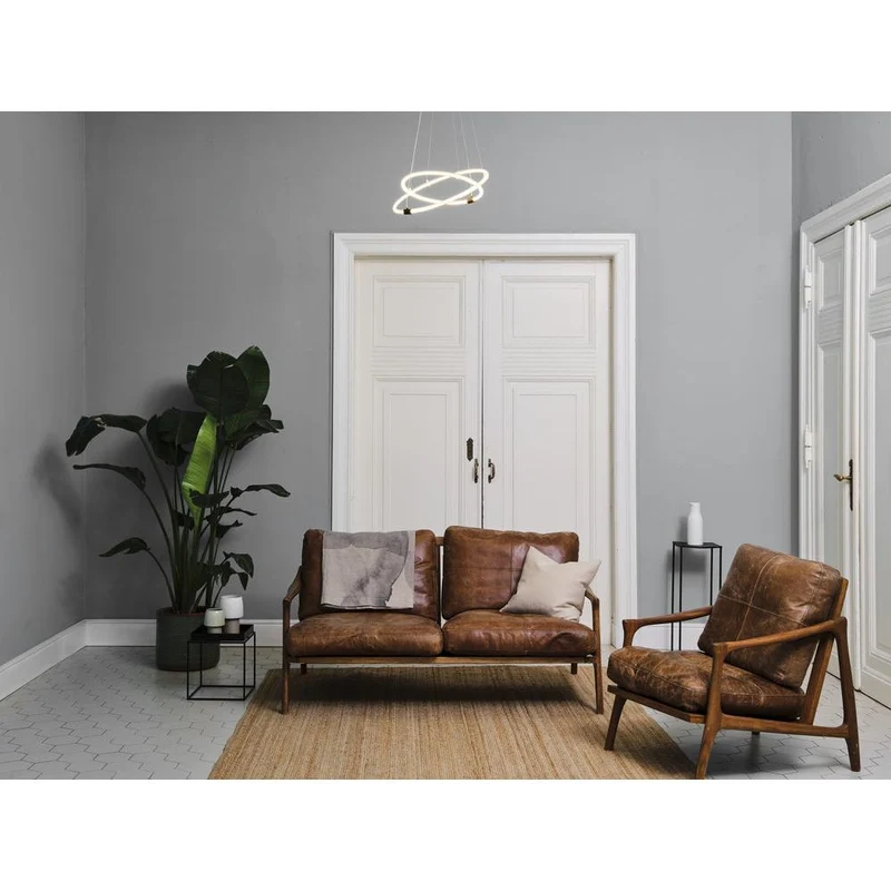 LEDVANCE Decor Celestio Pendelleuchte aus geschwungenem Polycarbonat mit LED und Filament-Design, 21 W, 2400 lm, 3000 K, 830 warmweiß, Click dimmbar, dunkelgrau, Kunststoff (PC), IP20
