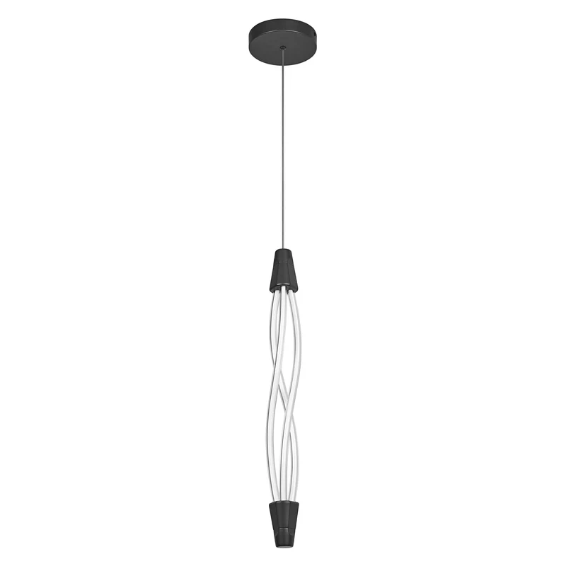 LECVANCE Decor Swirl Pendelleuchte Vert aus geschwungenem Polycarbonat mit LED und Filament-Design, 18 W, 1800 lm, 3000 K, 830 warmweiß, Click dimmbar, dunkelgrau, Kunststoff (PC), 15 mm, IP20