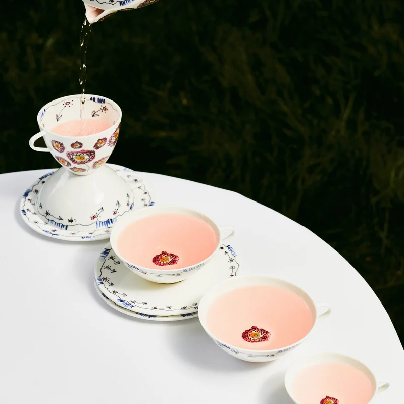 Serax Midnight Flowers Tea Cup with Saucer