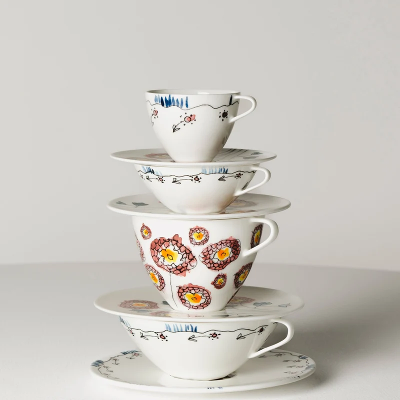 Serax Midnight Flowers Tea Cup with Saucer