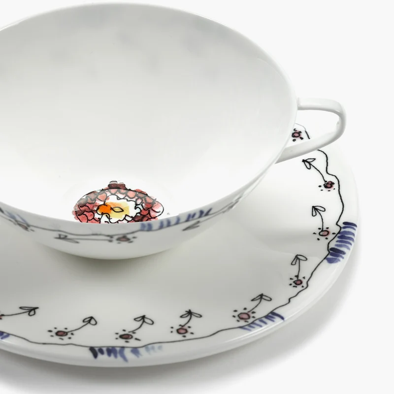 Serax Midnight Flowers Tea Cup with Saucer
