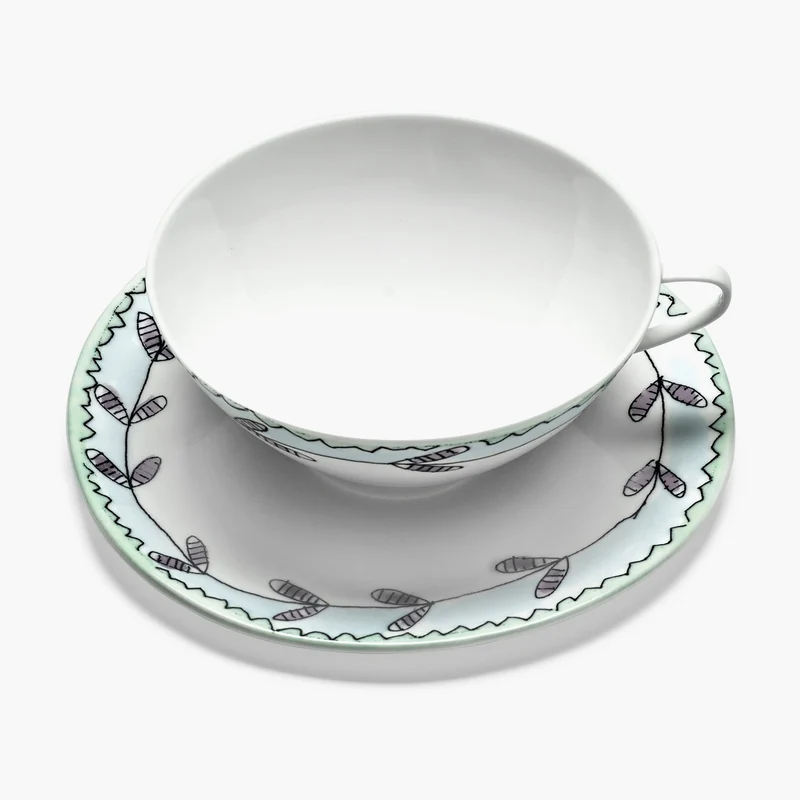 Serax Midnight Flowers Tea Cup with Saucer