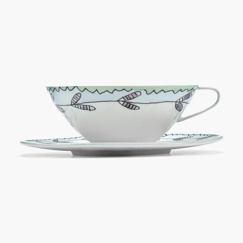 Serax Midnight Flowers Tea Cup with Saucer