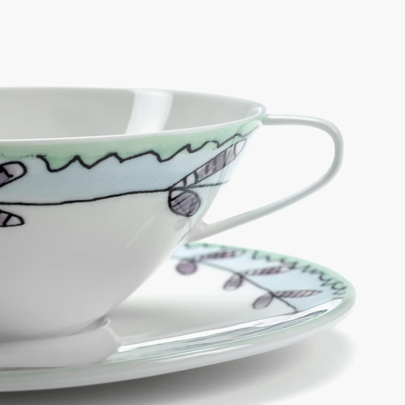 Serax Midnight Flowers Tea Cup with Saucer
